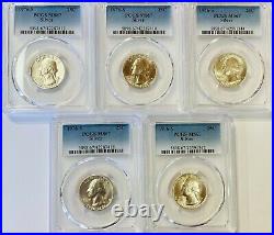 (10) 1976 S 25C Silver Washington Quarter PCGS MS67 (TEN Coin Set)