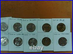 10 coin set lot 2019 W and 2020 W complete set 1 each 1329
