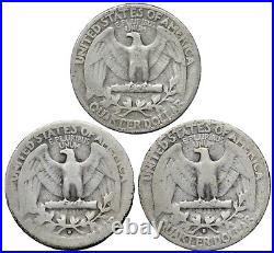 1932 & 1932-D & 1932-S Washington SILVER Quarter 3 Coin Set! Key Dates