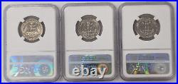 1965 1966 1967 SMS 3-Coin Washington Quarter Set All NGC MS68