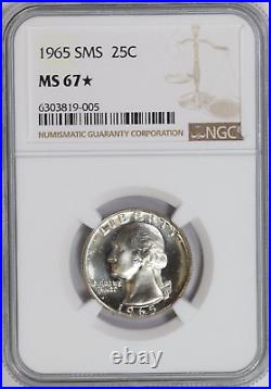1965 SMS NGC 25C Washington Quarter Special Mint Set Strike Coin MS67 Star