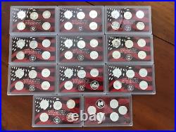 1999-2008+2009 Complete Set US 90% SILVER PROOF State Territorry Quarter 56 coin