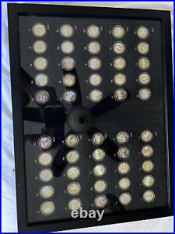 1999-2008 50 Coin Gold Hologram State Quarters Full Set Framed