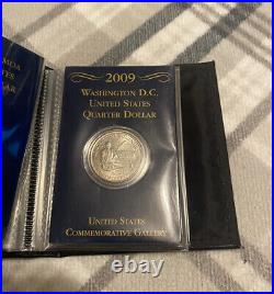 1999-2009 United States Commemorative Gallery Quarters Mini Album 56 Coins