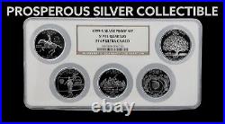 1999-s Silver Proof State Quarter Coin Set 90% Silver Ngc Pf 69 Ultra Cameo