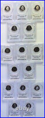2000, 2001 & 2002 S State Proof CLAD PCGS 70 15 Coin Quarter Set