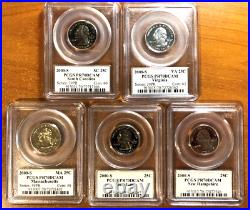 2000 CLAD State Flag 5-Coin (NH MD MA VA SC) Proof Set PCGS PR70 DCAM Quarters