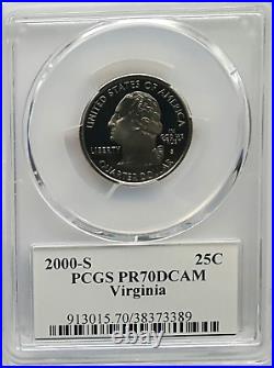 2000-S Clad Proof State Quarter Set (5 Coins) PCGS PR70 DCAM-State Flag
