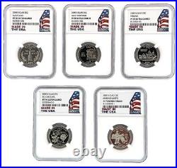 2000 S Clad Quarter 5 Coin Set NGC PF70 Ultra Cameo Made In USA Holder withCase
