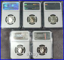 2000-S SILVER State Quarter 5 coin Proof set NGC PF69 25c Rare Washington Label