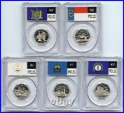 2001 S CLAD Quarter (RI NC NY VT KY) Proof PCGS PR70DCAM State Flag 5-Coin Set