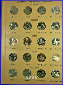2004 2008 Statehood Quarter 100 Coin Set P & D, Proof, Silver PF High Quality