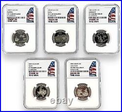 2004 S Clad Quarter 5 Coin Set NGC PF70 Ultra Cameo Made In USA Holder withCase