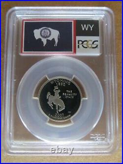 2007 25c CLAD Quarter (Wyoming ID MT WA UT) State Flag 5-Coin Set PCGS PR70DCAM