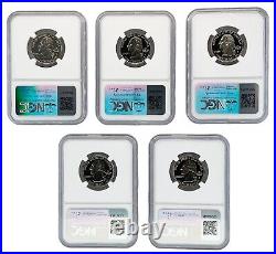 2008 S Clad Quarter 5 Coin Set NGC PF70 Ultra Cameo Made In USA Holder withCase