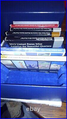 2010-2013-S US Mint Silver &/or Clad ATB 5-coin 25C (7) Proof Sets in USM Box