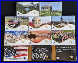 2010 2020 25C America the Beautiful Proof Sets 55 Coins (Lot of 11 Sets)