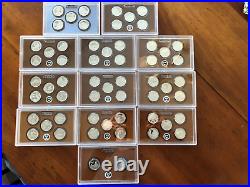 2010-2021 S Proof CN-Clad State ATB Quarter Set 57 Coins-No Box/COA-12 Sets