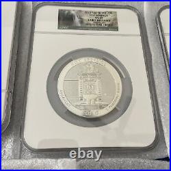 2010 5 oz. 999 Silver ATB Natl. Parks NGC MS 69 Early Releases 5 Coin Set