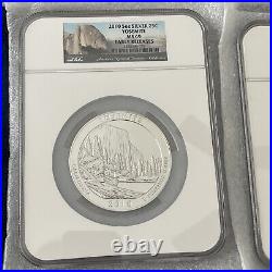 2010 5 oz. 999 Silver ATB Natl. Parks NGC MS 69 Early Releases 5 Coin Set