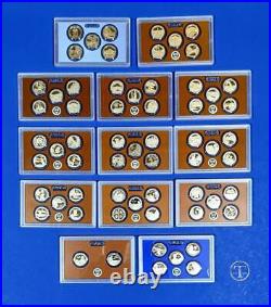 2010 S 2022 S CLAD Proof Quarter Set 62 Coins-No Box/COA-13 Sets