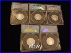2010 -S Quarter 5 Coin SILVER Set ANACS PR 70 DCAM