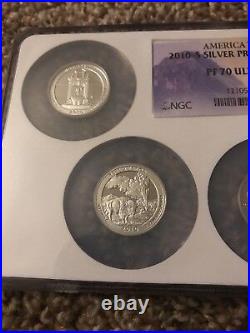 2010-S SILVER ATB Quarter 5 coin set-NGC PF70 Ultra Cameo-Banned Labels Rare