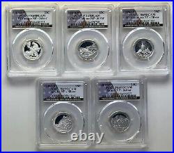 2011 & 2012 S 10 Coin SILVER PCGS 69 DCAM Proof ATB National Park Quarter Set