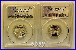 2011 S 5 Coin SILVER PCGS 70 Proof National Park Quarter Set