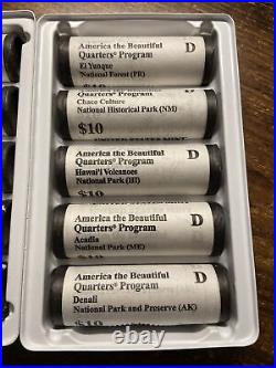 2012 P&D America the Beautiful 25c Complete Set of 10 U. S. Mint Rolls 400 Coins