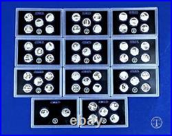 2012 S 2022 S SILVER Proof Quarter Set 52 Coins-No Box/COA-11 Sets
