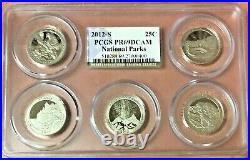 2012-s National Parks Proof Quarters, Multi Coin Set With 5 Coins Pcgs Pf69 Dcam