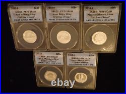 2013 -S Quarter 5 Coin SILVER Set ANACS PR 70 DCAM