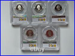 2014 S 5 Coin Silver PCGS 69 DCAM Proof ATB National Park Quarter Set