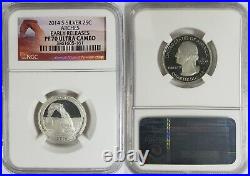 2014 S Silver 25C National Treasures Quarter 5 Coin Set NGC PF 70 Early Release