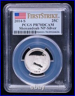 2014 S Silver National Parks Quarter PCGS PR70DCAM First Strike 5-Coin Set