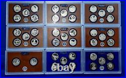 2015 S 2023 S CLAD Proof Quarter Sets 42 Coins-No Box/COA-9 Set