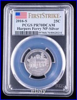2016 S Silver National Parks Quarter PCGS PR70DCAM First Strike 5-Coin Set