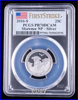 2016 S Silver National Parks Quarter PCGS PR70DCAM First Strike 5-Coin Set