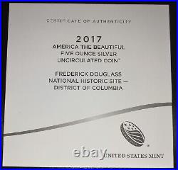 2017-P US Mint America the Beautiful ATB 5 oz Silver 5-Coin Set withBoxes & COAs