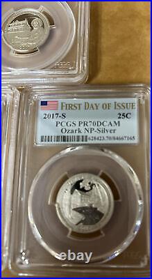 2017-S Full set 1st Day Of Issue Silver Quarter-PCGS PR70DCAM Great first day