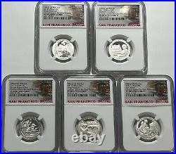 2017 S Ngc Pf70 Ucam Er Limited Edition Silver Quarter 5 Coin Set Trolley Label