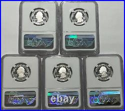 2017 S Ngc Pf70 Ucam Er Limited Edition Silver Quarter 5 Coin Set Trolley Label