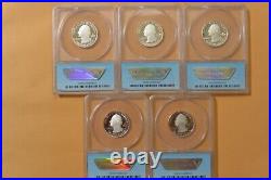 2018 S Proof Silver 5 Coin Quarter Set Anacs Pr70 Dcam Atb National Parks Fr