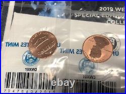 2019 W Coin Set Proof And Uncirculated Penny And Quarter D
