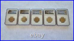 2019 W Complete 5 Coin Quarter Set Graded By Ngc Ms 65 #300