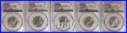 2019 W Lowell Memorial War San Antonio River 5 Coin Set Quarter 25c PCGS MS67