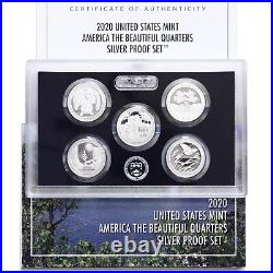 2020 S Proof Parks Quarter Set America the Beautiful 99.9% Silver OGP 5 Coins