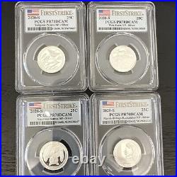 2020 S Silver Quarters National Park Graded PF70 -4 Coin First Strikes PCGS Set