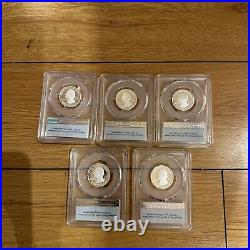 2020 S Silver Quarters National Park Graded PF70 -5 Coin First Strikes PCGS Set